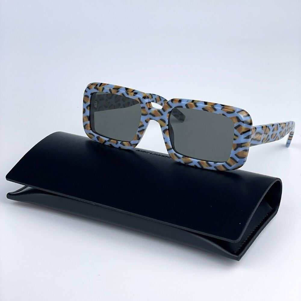 SALE! NEW Saint Laurent SL534 SUNRISE 008 Violet  Rectangle Unisex Sunglasses